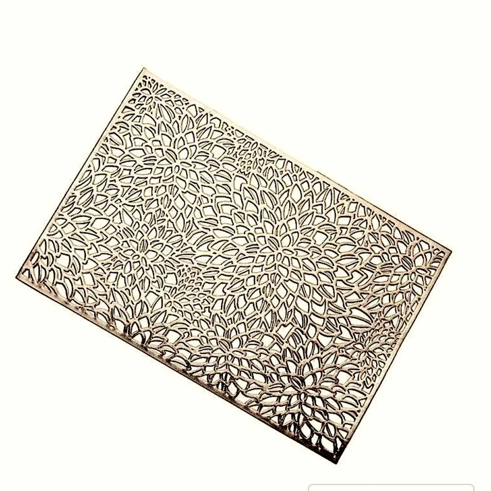 Gold Placemats Laser Cut Elegant Everyday Special Occasion Holiday Elegant 4 PC